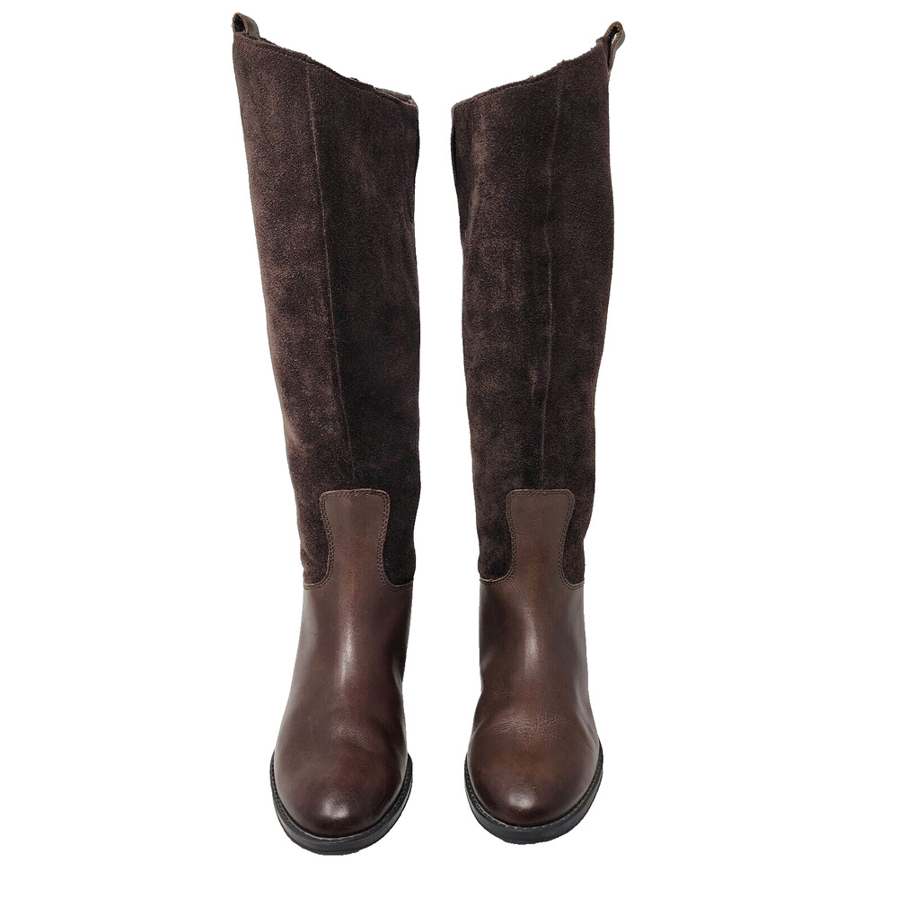 Sam Edelman Riding Boots Women 6M Pembrooke Brown Leather & Suede Full Zip - Picture 3 of 14